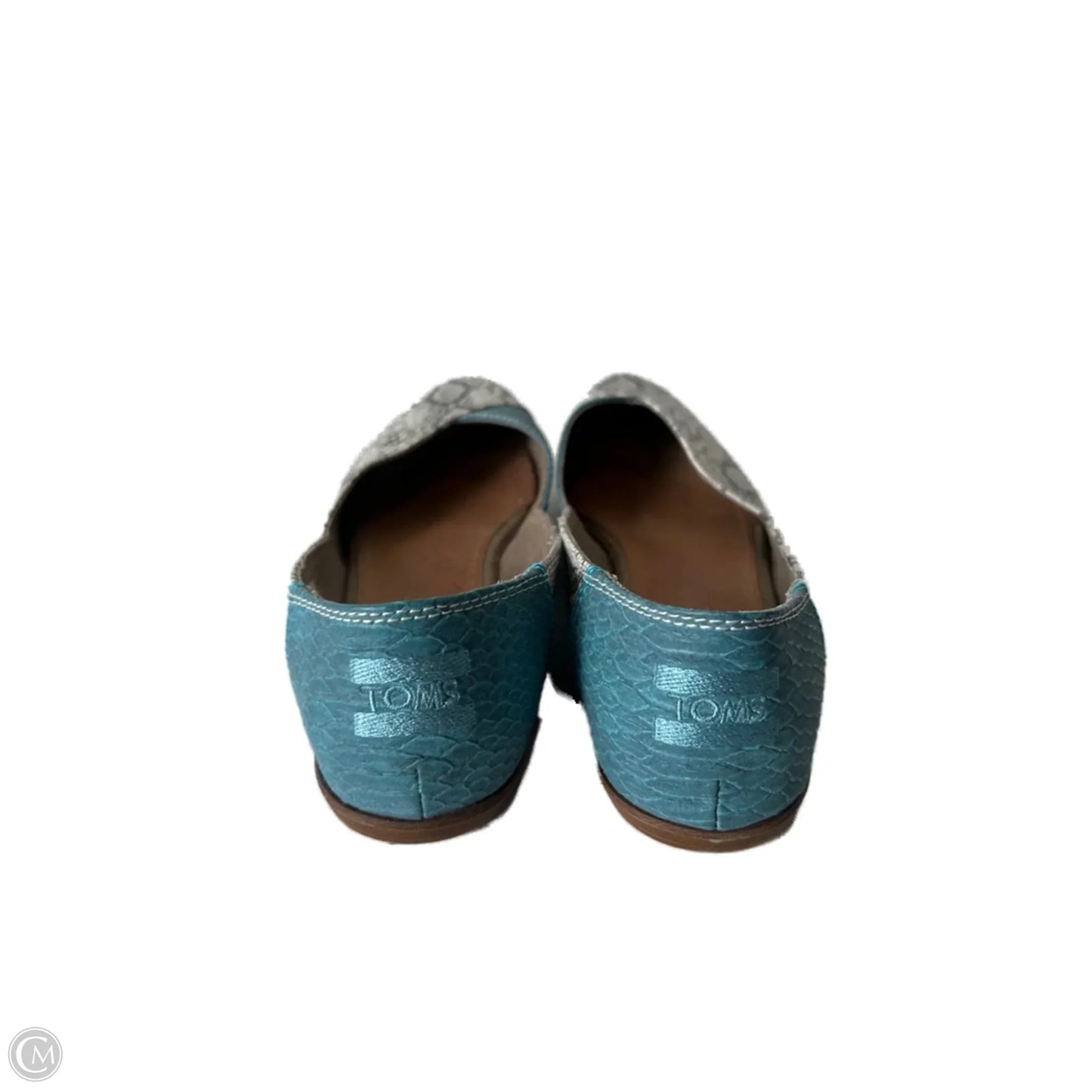 Shoes Flats By Toms In Blue & White, Size: 8.5