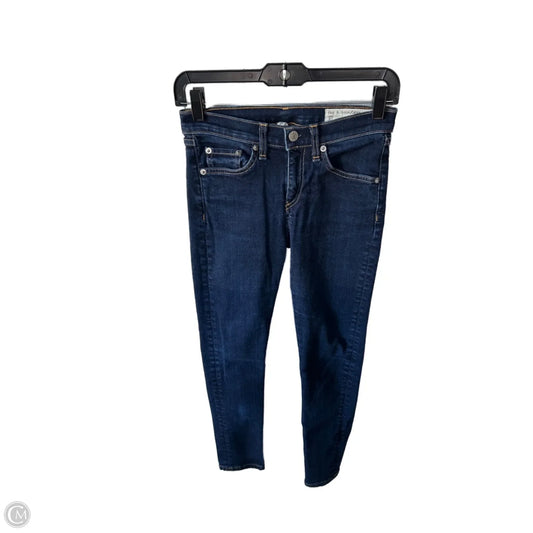 Jeans Skinny By Rag And Bone In Blue Denim, Size: 2