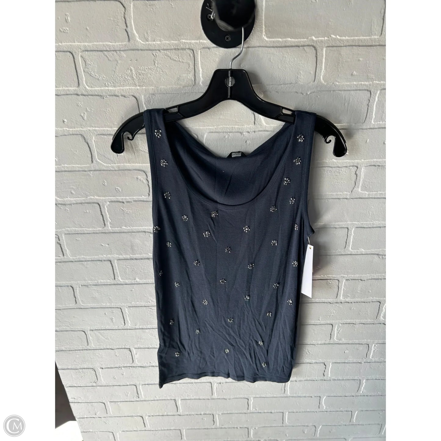 Top Sleeveless Basic By Ann Taylor In Grey & Silver, Size: M