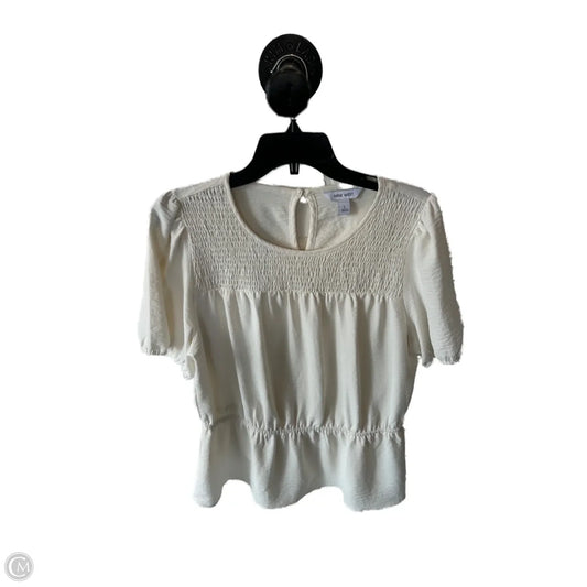 Top Short Sleeve By Nine West In Cream, Size: L