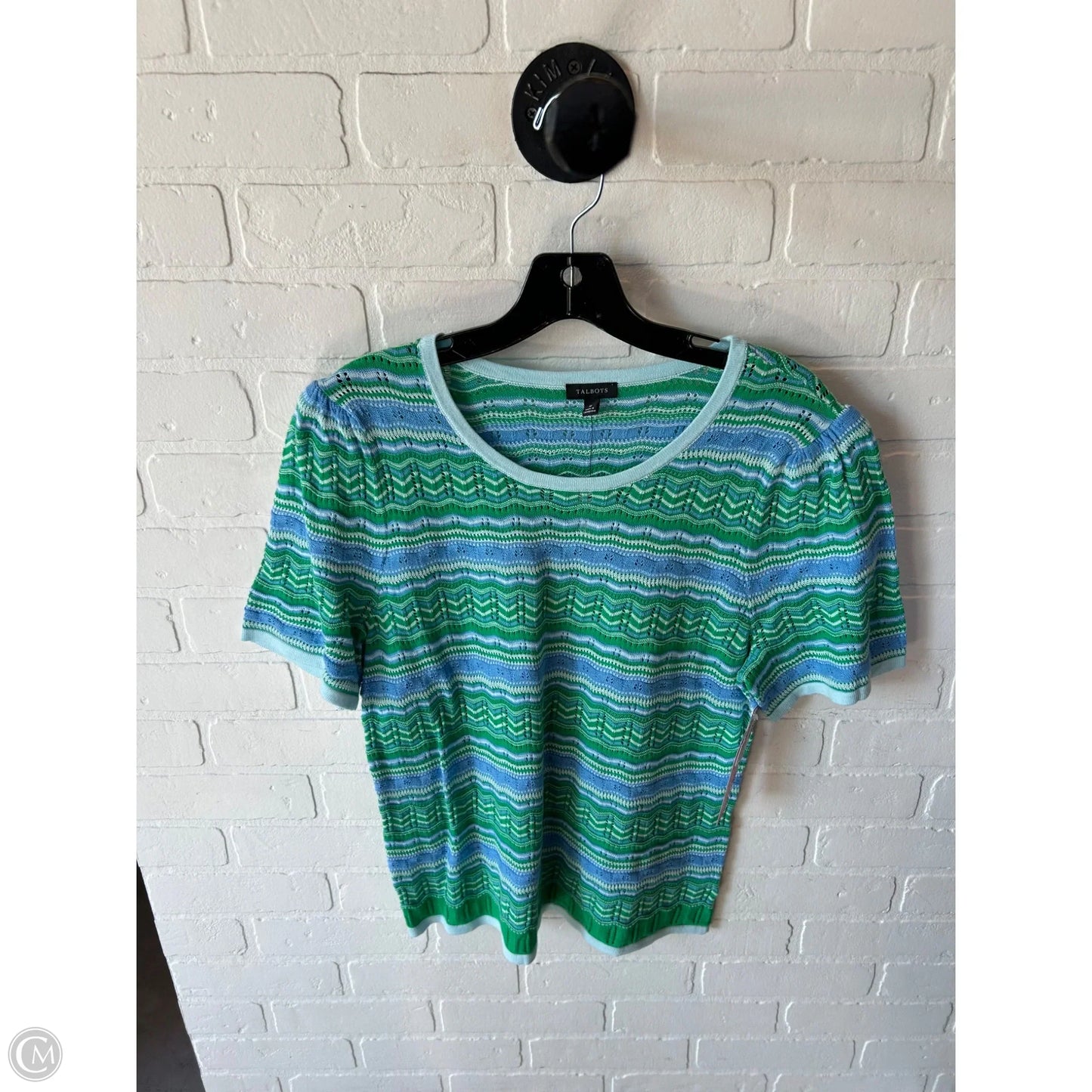 Sweater Short Sleeve By Talbots In Blue & Green, Size: M