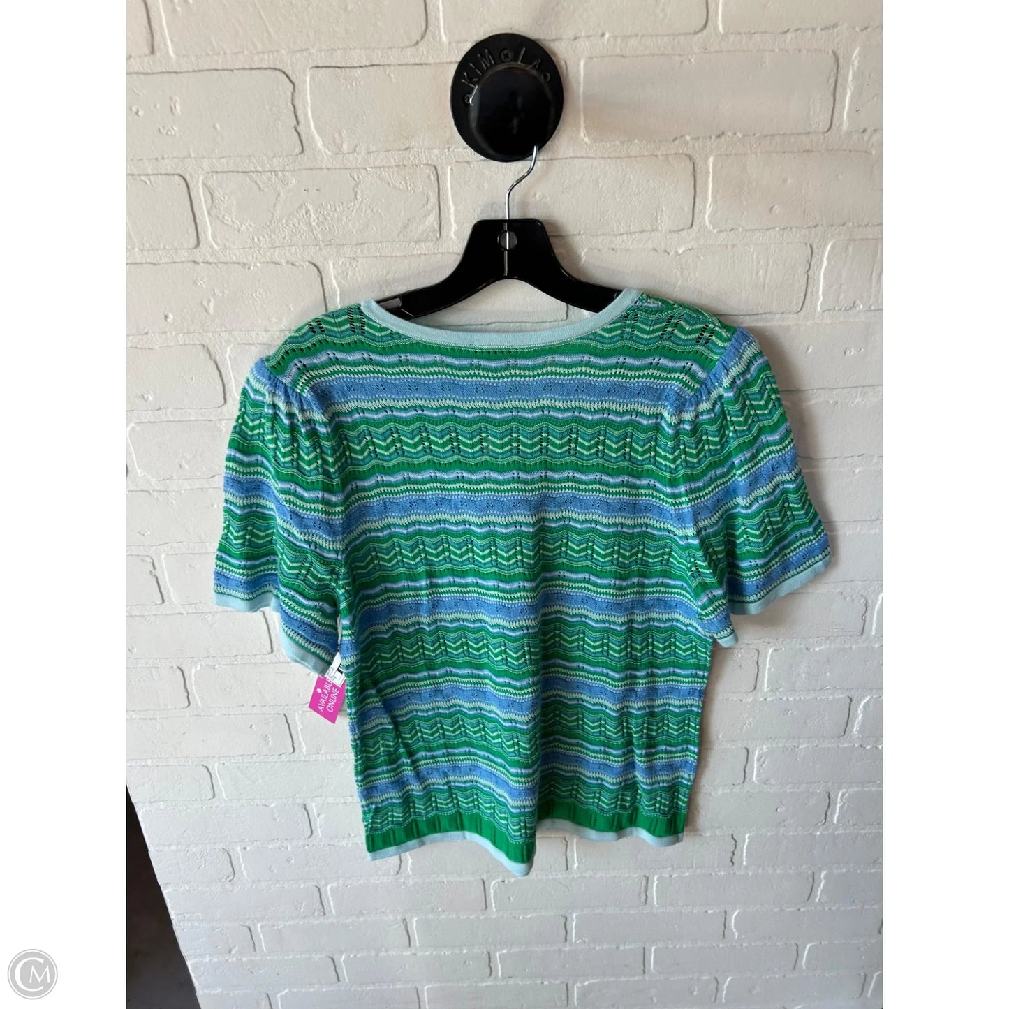 Sweater Short Sleeve By Talbots In Blue & Green, Size: M