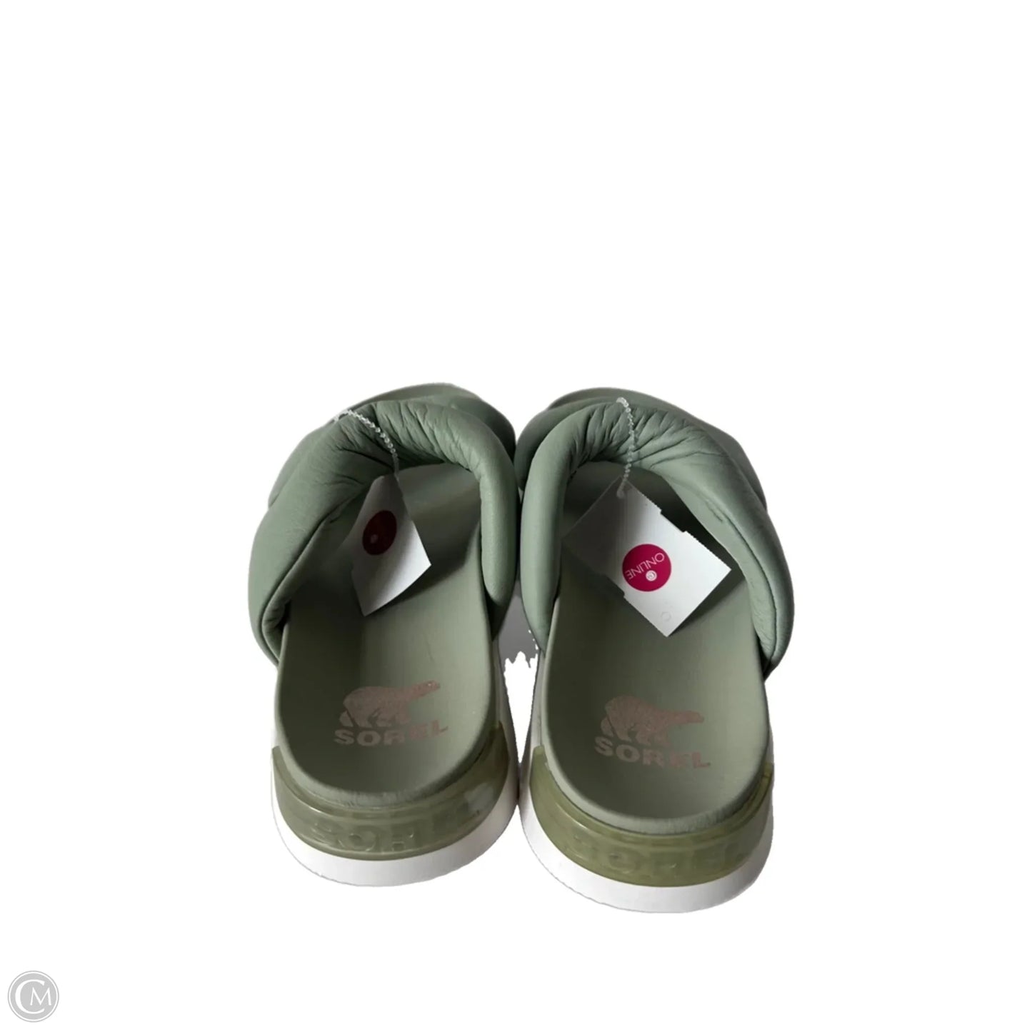 Sandals Flats By Sorel In Green & White, Size: 8.5