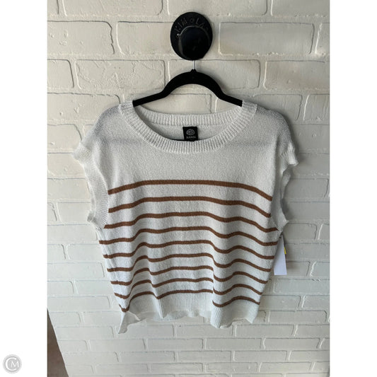 Vest Sweater By Bobeau In Tan & White, Size: L
