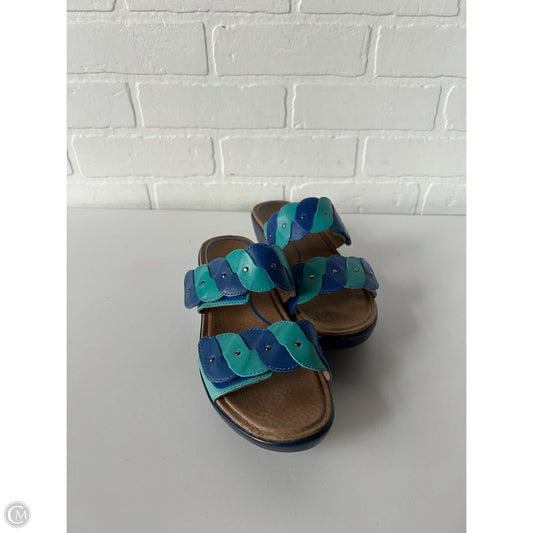 Sandals Heels Block By Dansko In Blue, Size: 7
