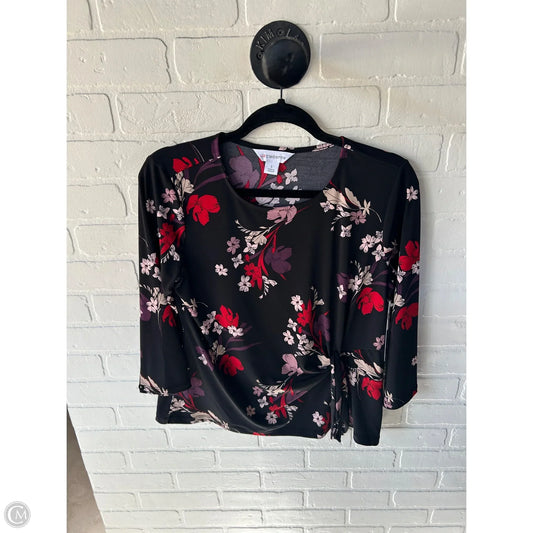 Top 3/4 Sleeve By Liz Claiborne In Black & Purple, Size: S