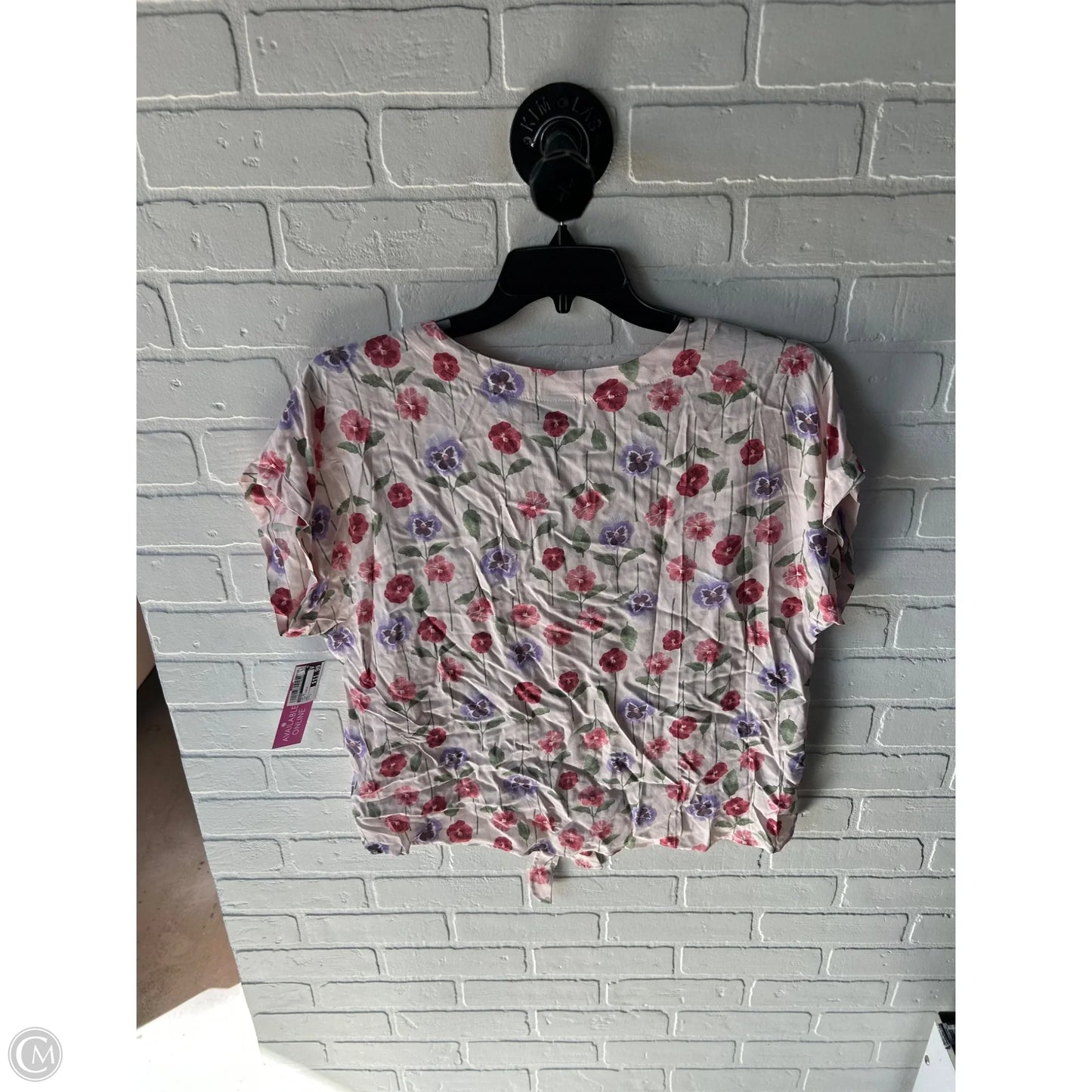 Top Short Sleeve By Bobeau In Pink & Purple, Size: L