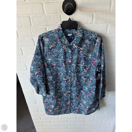 Top Long Sleeve By Lands End In Blue & Purple, Size: L