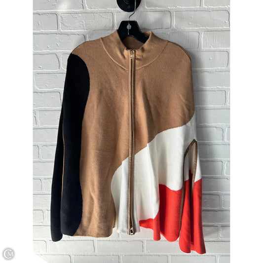 Poncho By Chicos In Black & Tan, Size: S