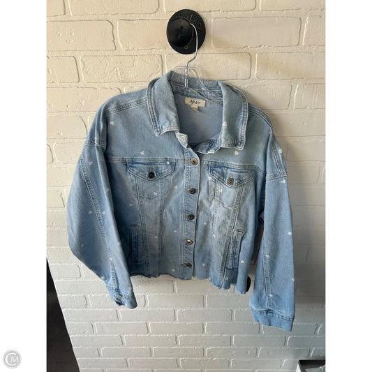Jacket Shirt By Style And Company In Blue Denim, Size: M