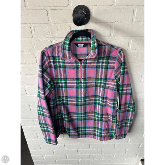 Jacket Fleece By Lands End In Green & Pink, Size: M