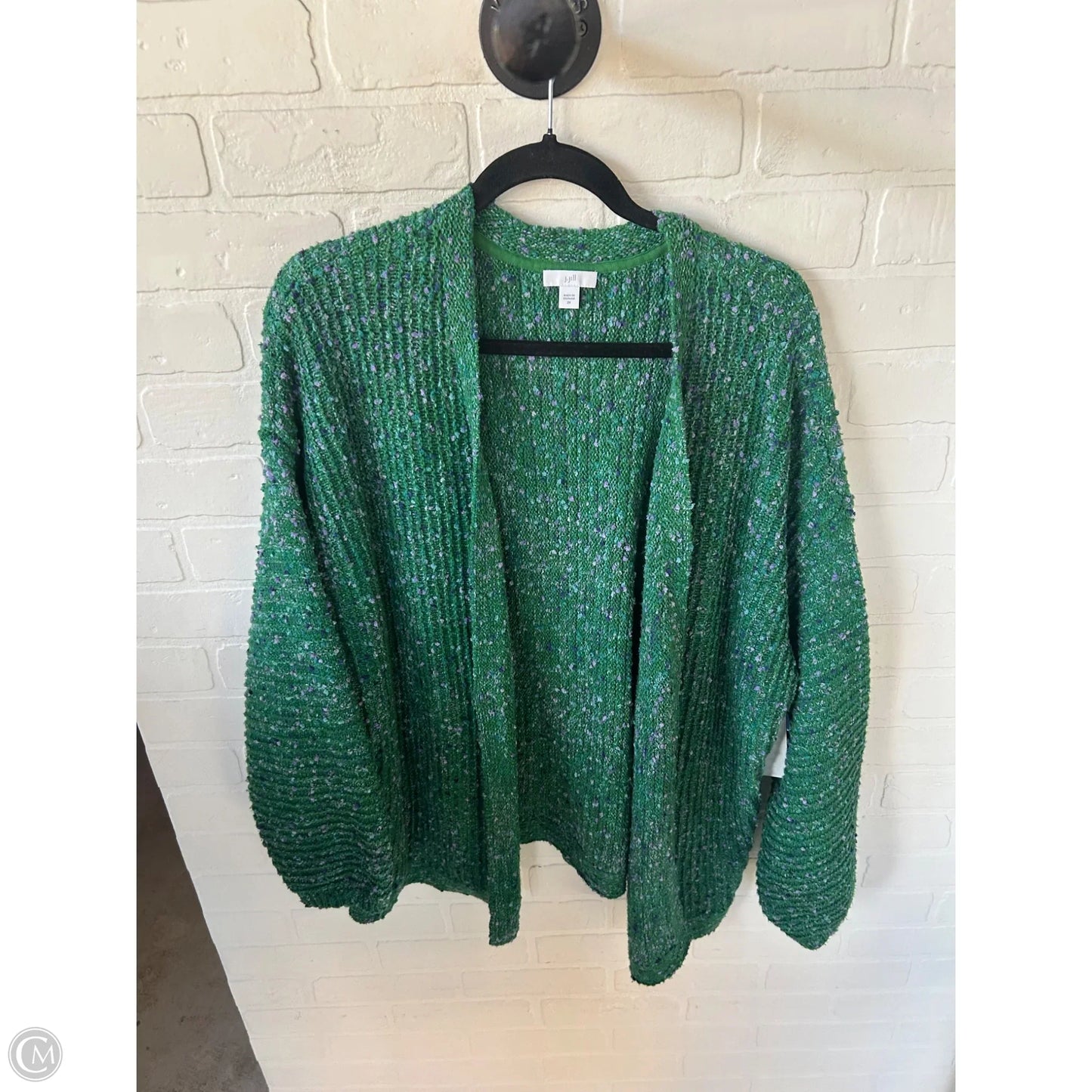 Sweater Cardigan By J. Jill In Green, Size: 2x