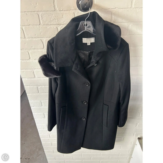 Coat Peacoat By Anne Klein In Black, Size: Xl