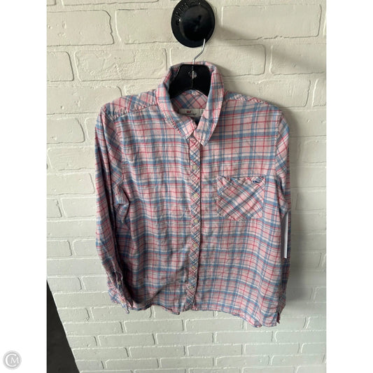 Top Long Sleeve By Vineyard Vines In Blue & Pink, Size: L