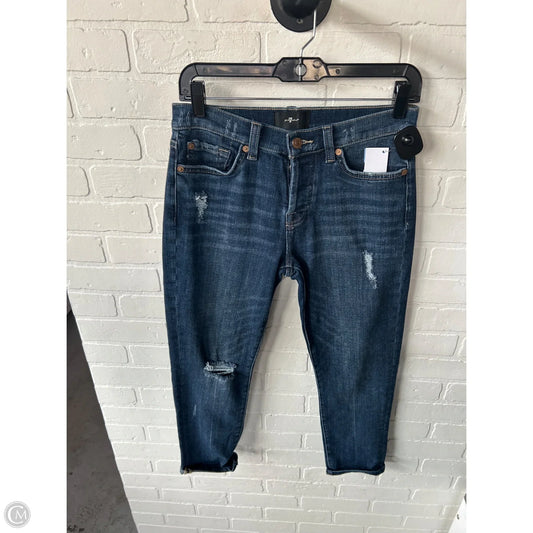 Jeans Straight By 7 For All Mankind In Blue Denim, Size: 2