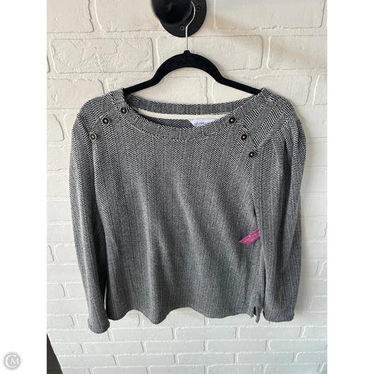Top Long Sleeve By Liz Claiborne In Black & Grey, Size: M