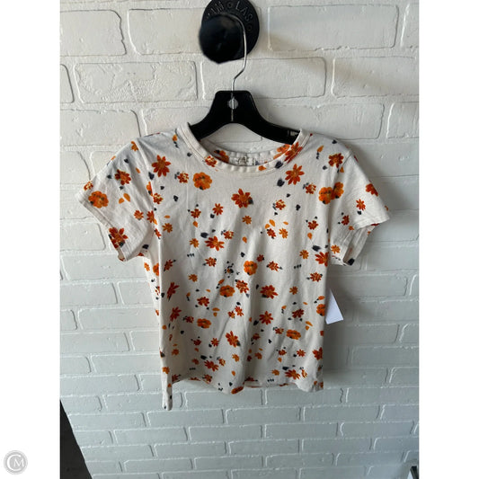 Top Short Sleeve By Rag And Bone In Orange & Tan, Size: L