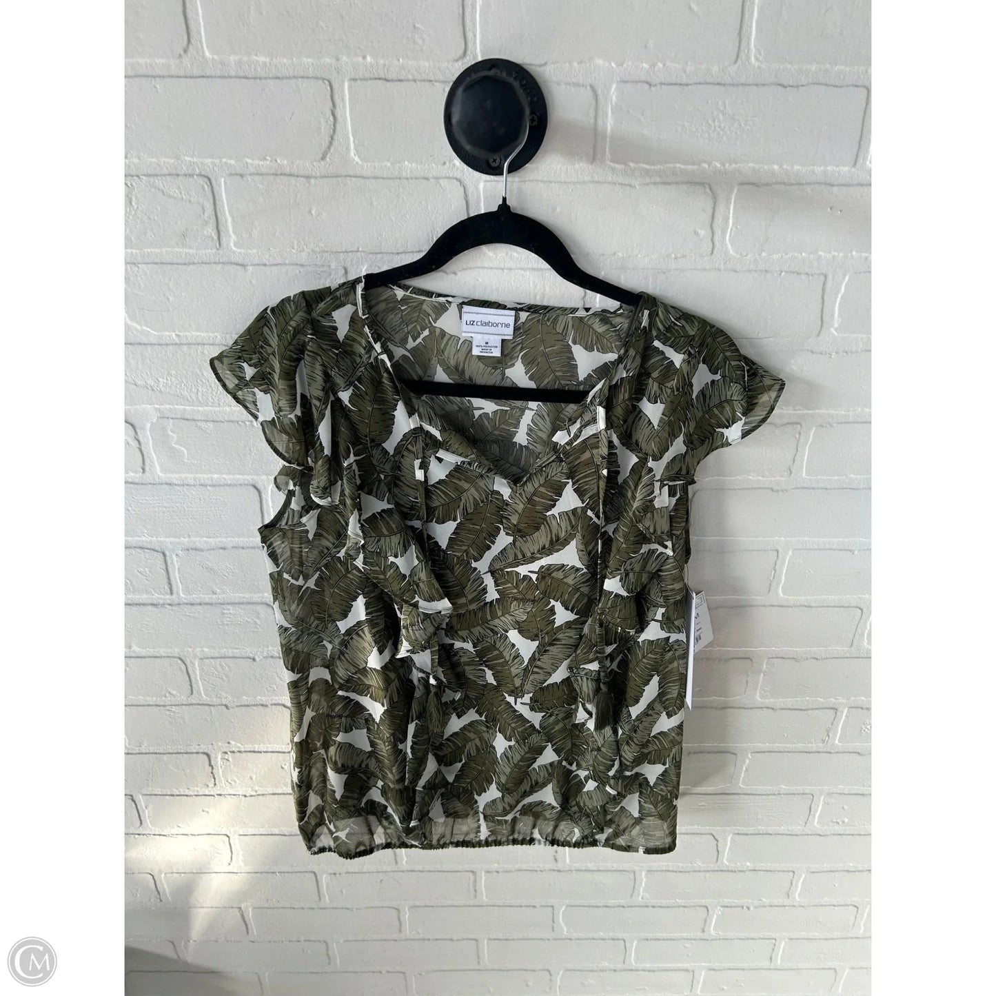 Top 2pc Short Sleeve By Liz Claiborne In Green, Size: M