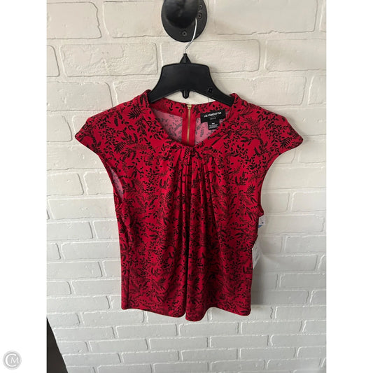 Top Short Sleeve By Liz Claiborne In Black & Red, Size: Mp