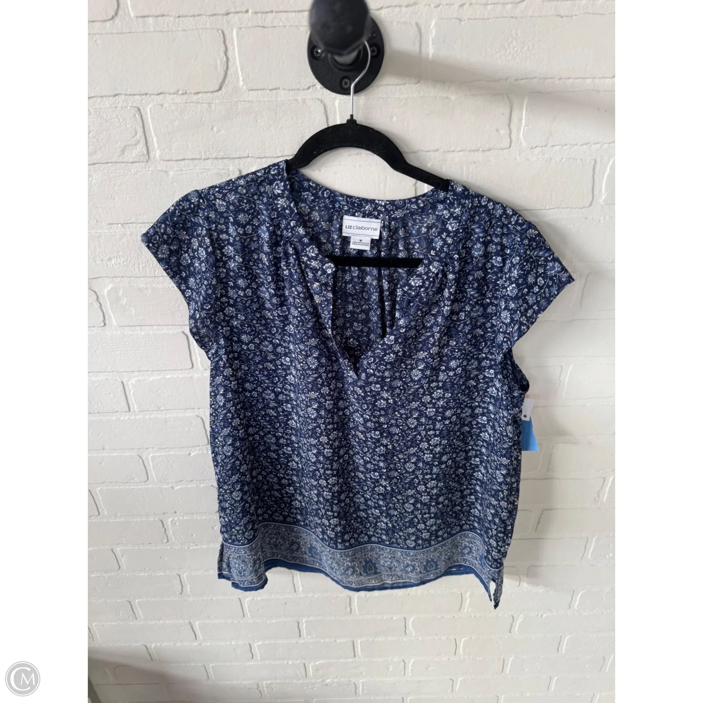 Top Short Sleeve By Liz Claiborne In Blue, Size: M