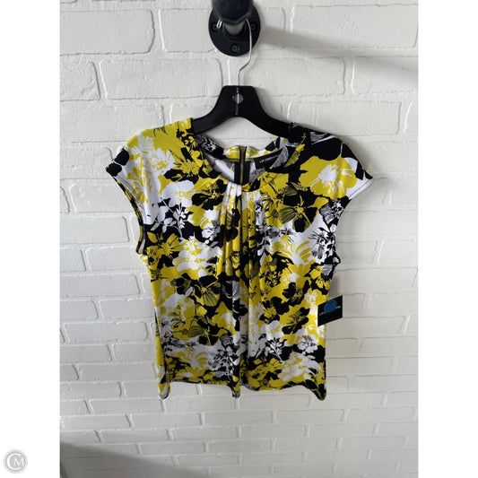 Top Short Sleeve By Liz Claiborne In Black & Yellow, Size: M