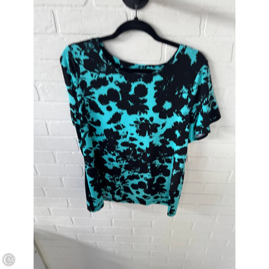 Top Short Sleeve By Worthington In Black & Blue, Size: M