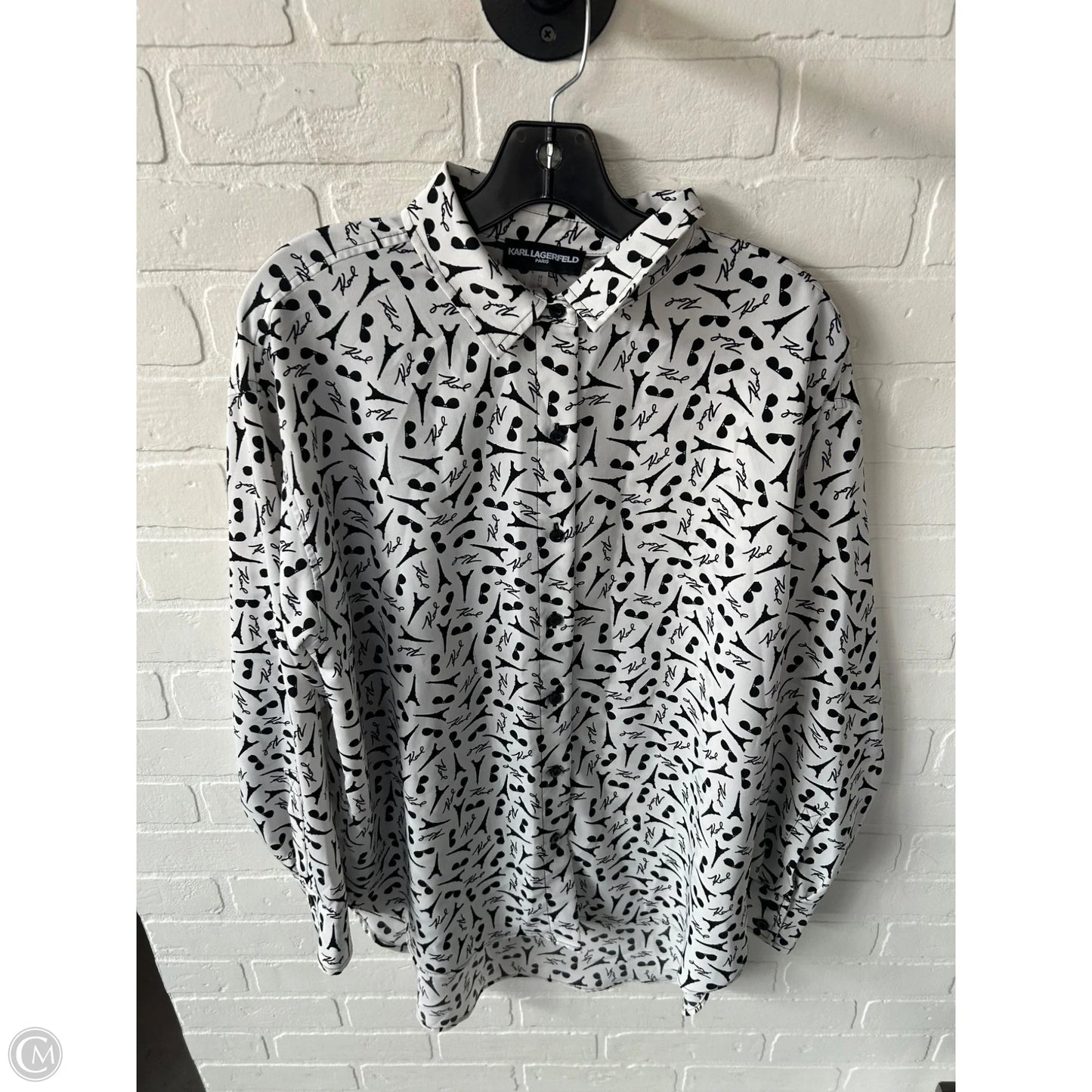 Tunic Designer By Karl Lagerfeld In Black & White, Size: M