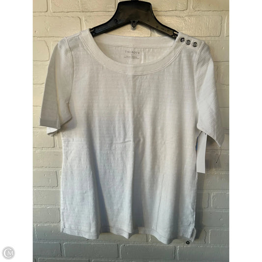 Top Short Sleeve Basic By Talbots In White, Size: M