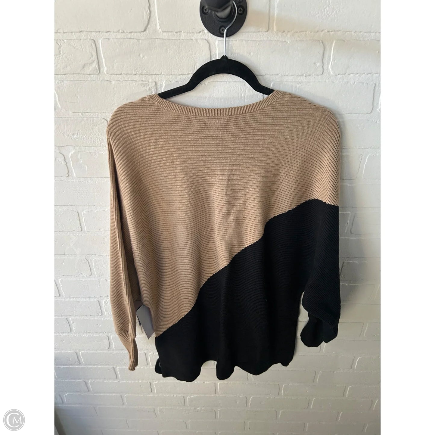 Sweater By Vince Camuto In Black & Tan, Size: L