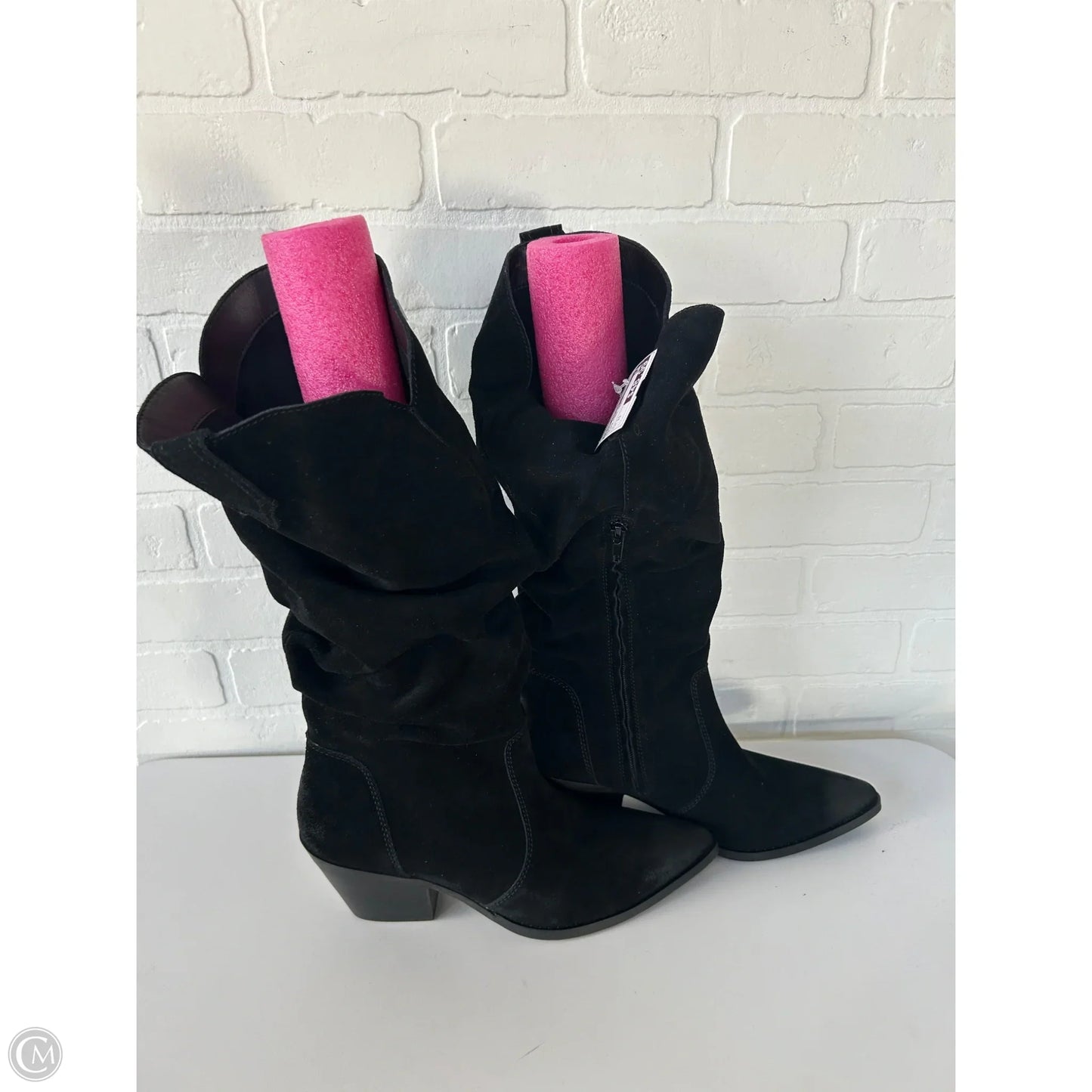 Boots Knee Heels By Crown Vintage In Black, Size: 11