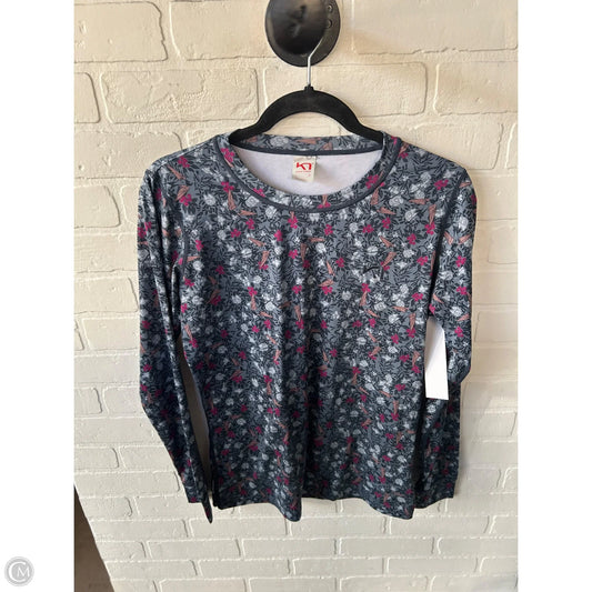 Athletic Top Long Sleeve Crewneck By Cmb In Grey & Purple, Size: L