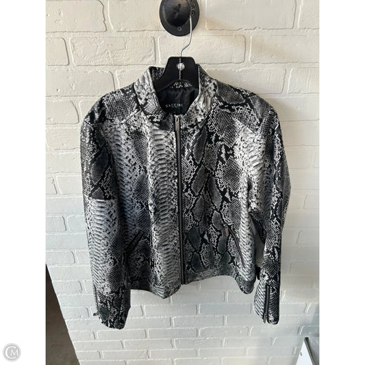 Jacket Moto By Baccini In Grey, Size: 1x