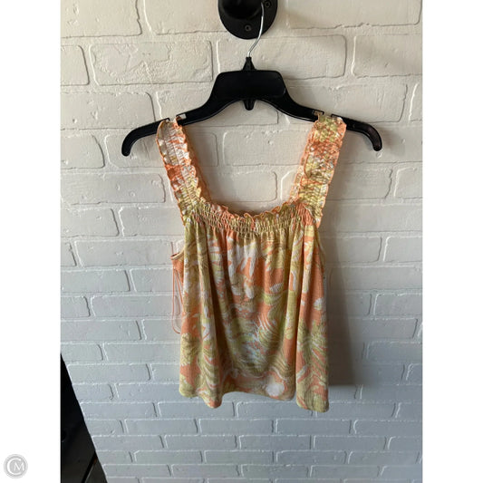 Top Sleeveless By Lc Lauren Conrad In Orange & Tan, Size: L