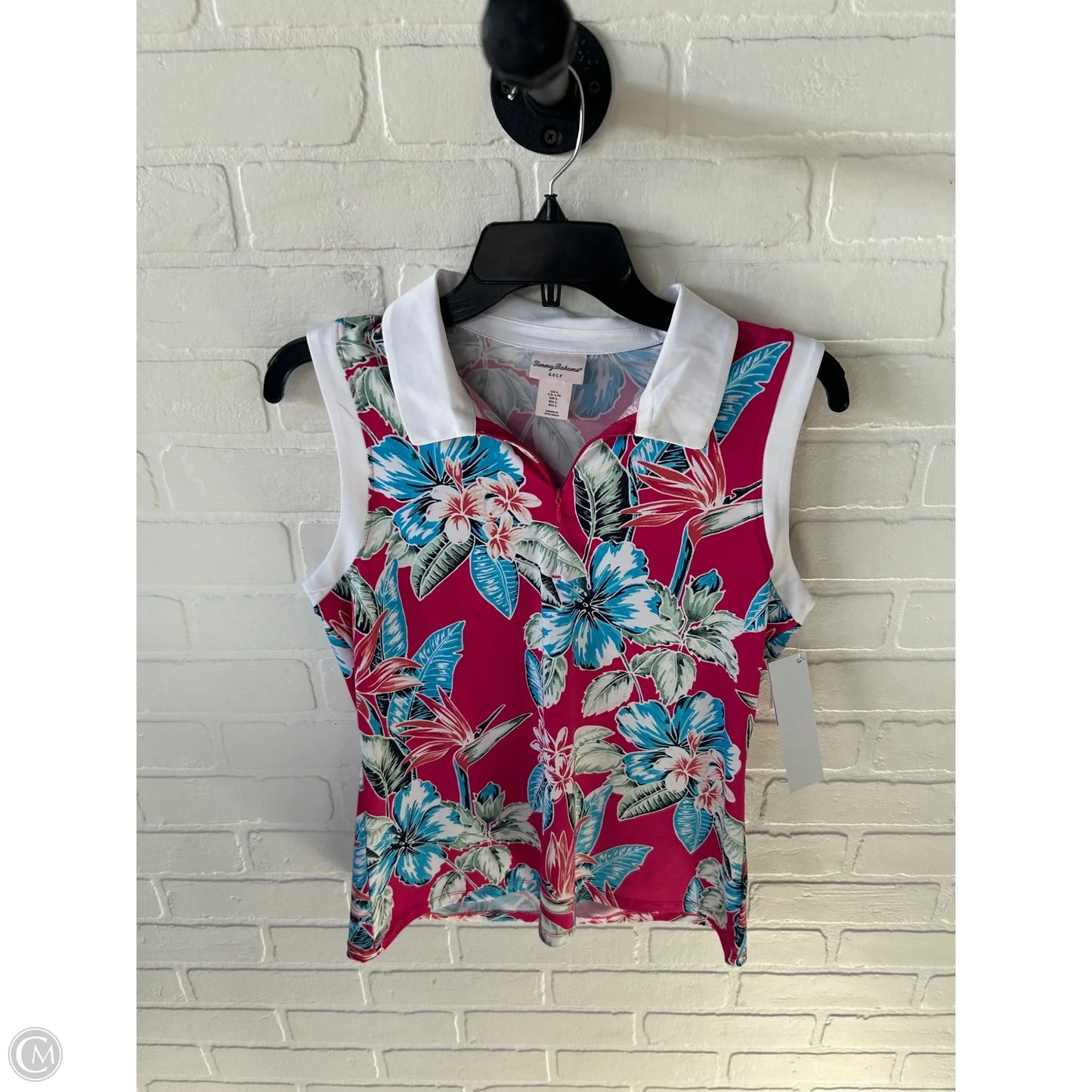 Athletic Tank Top By Tommy Bahama In Pink & White, Size: L