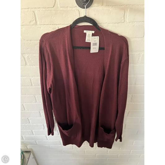 Sweater Cardigan By Matty M In Red, Size: Xxl