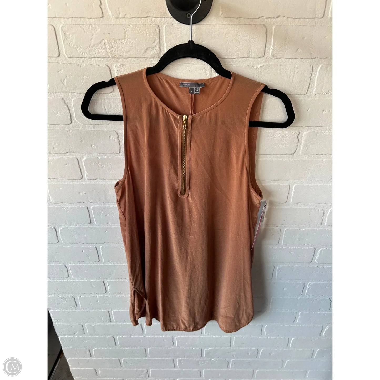 Top Sleeveless By Vince In Orange, Size: L