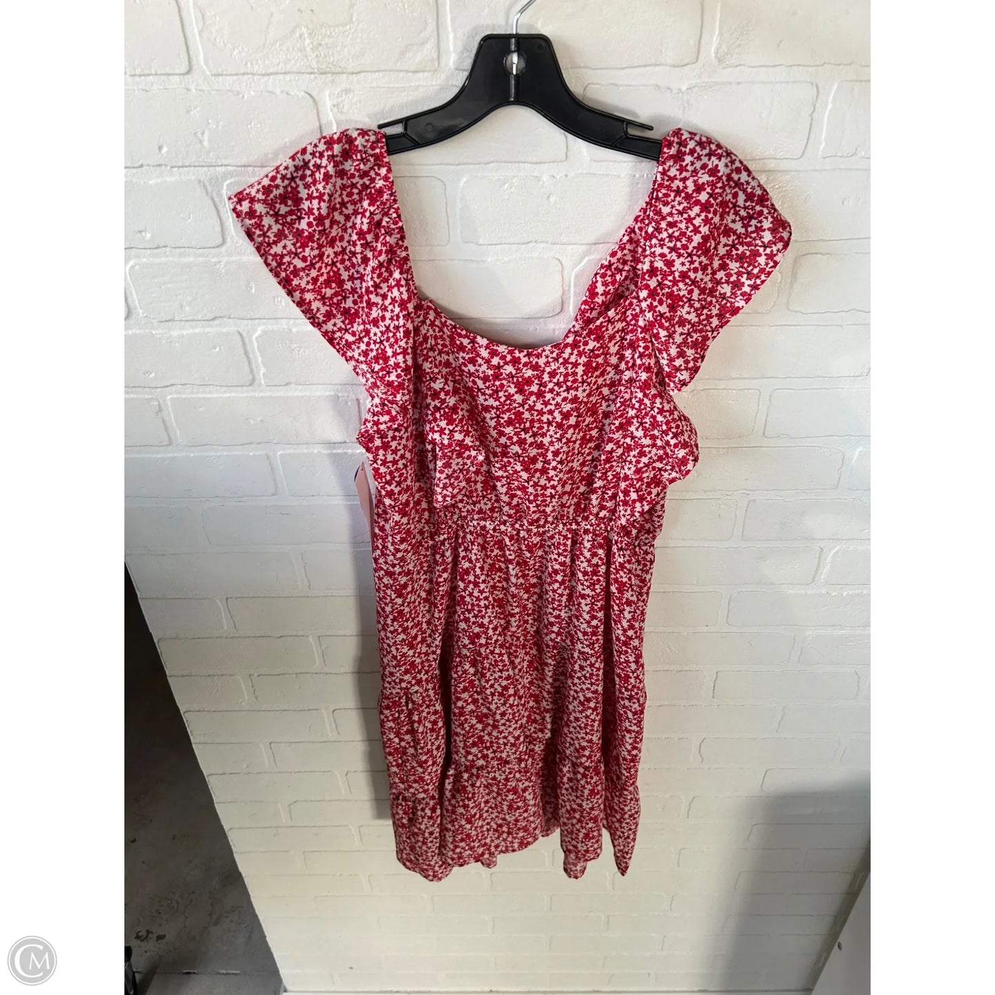 Dress Casual Short By Monteau In Red & White, Size: L