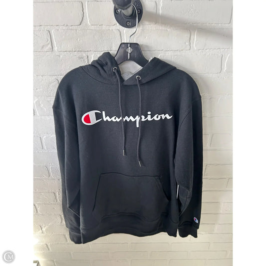 Sweatshirt Hoodie By Champion In Black, Size: M