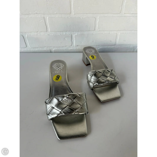 Sandals Heels Kitten By Vince Camuto In Silver, Size: 9