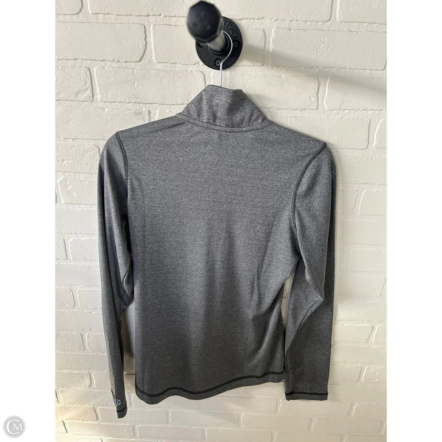 Athletic Top Long Sleeve Collar By Champion In Grey, Size: S