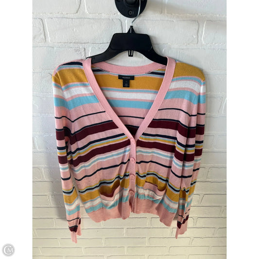 Sweater Cardigan By Halogen In Pink & Red, Size: L