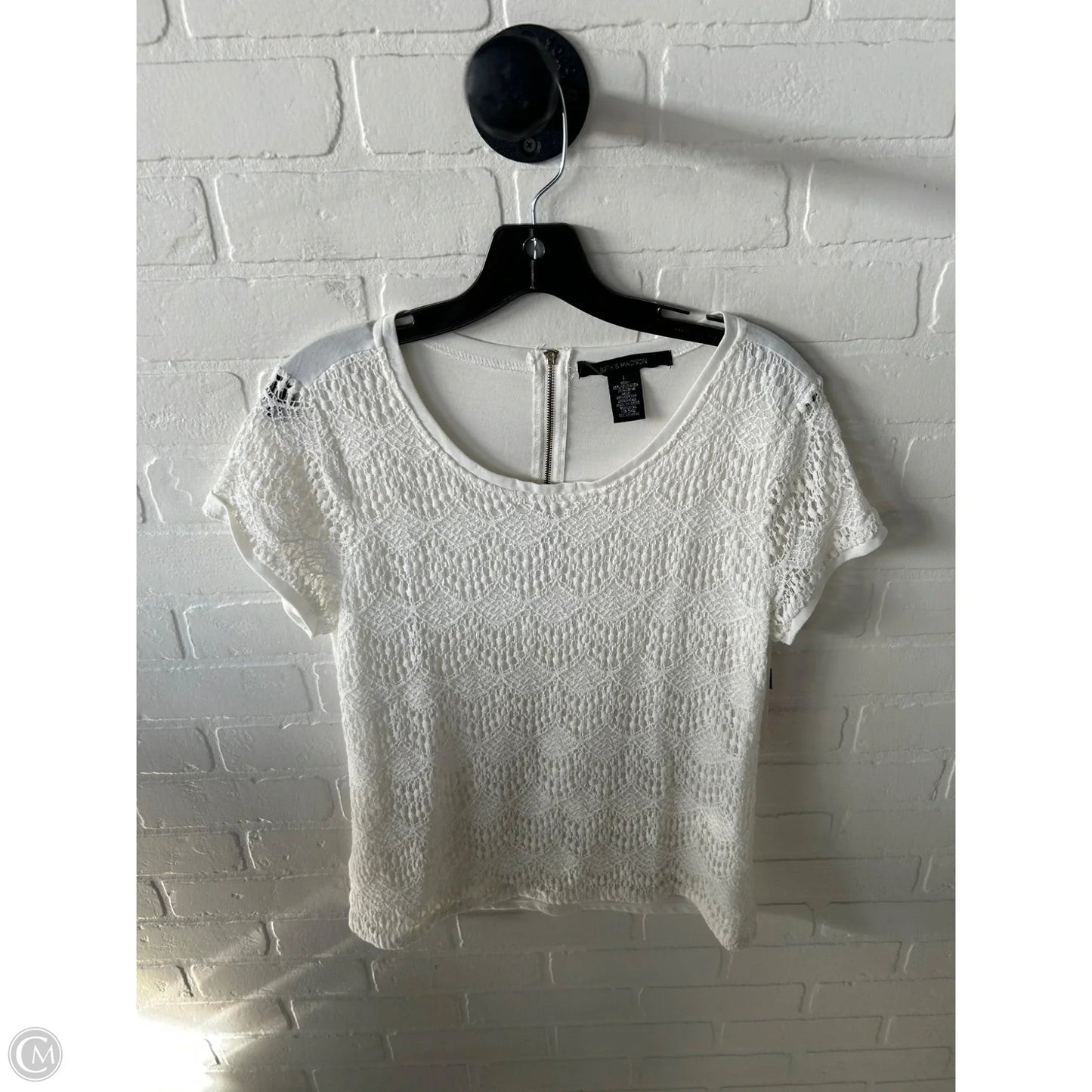 Top Short Sleeve By 89th And Madison In White, Size: L