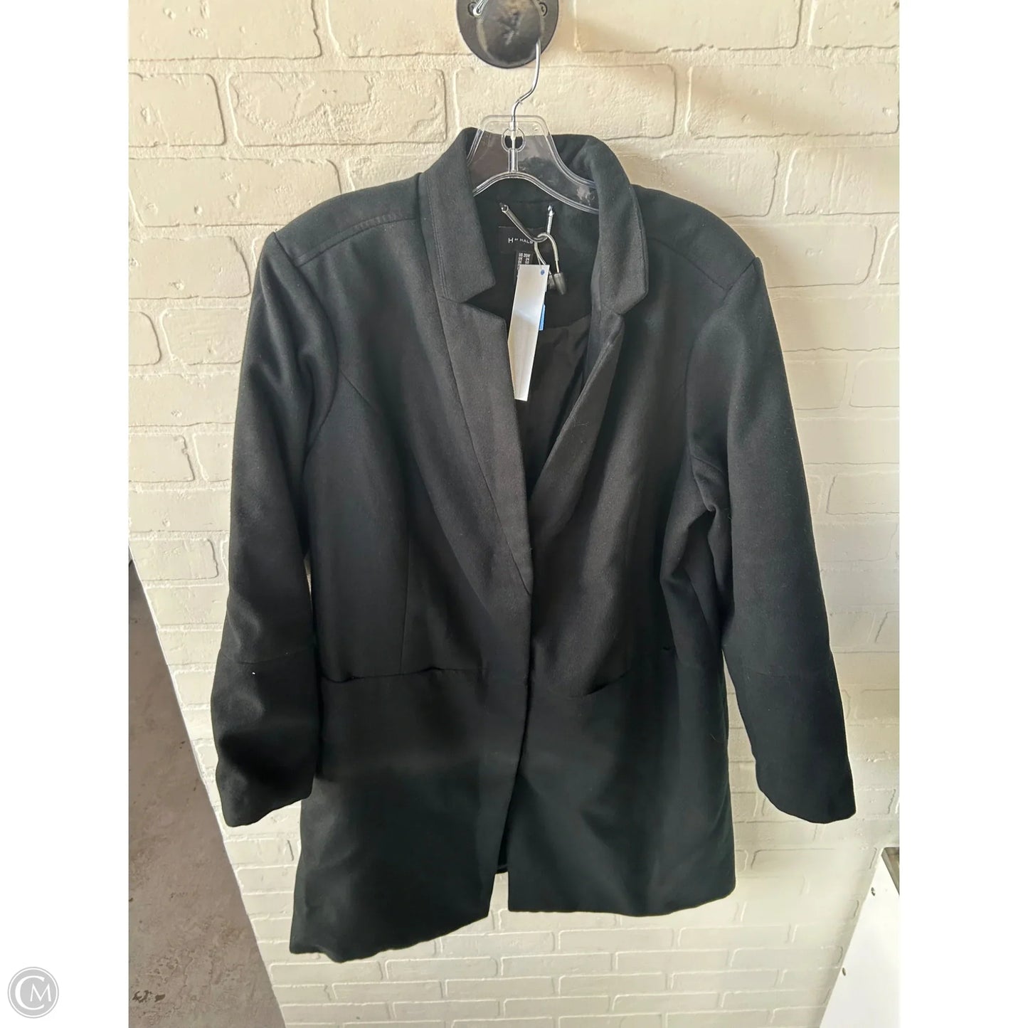 Coat Peacoat By H For Halston In Black, Size: 2x