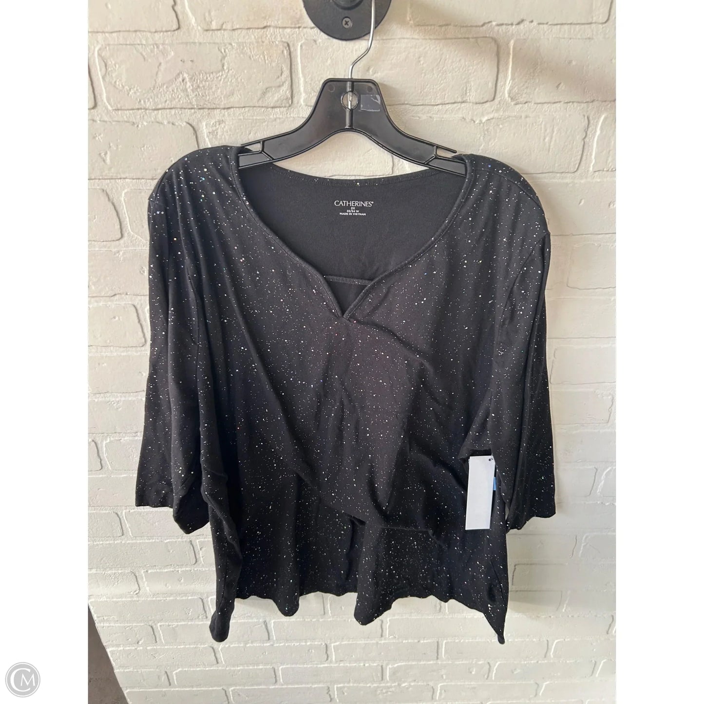 Top Short Sleeve By Catherines In Black, Size: 2x