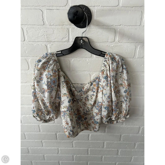 Top Short Sleeve By Abercrombie And Fitch In Blue & Orange, Size: S