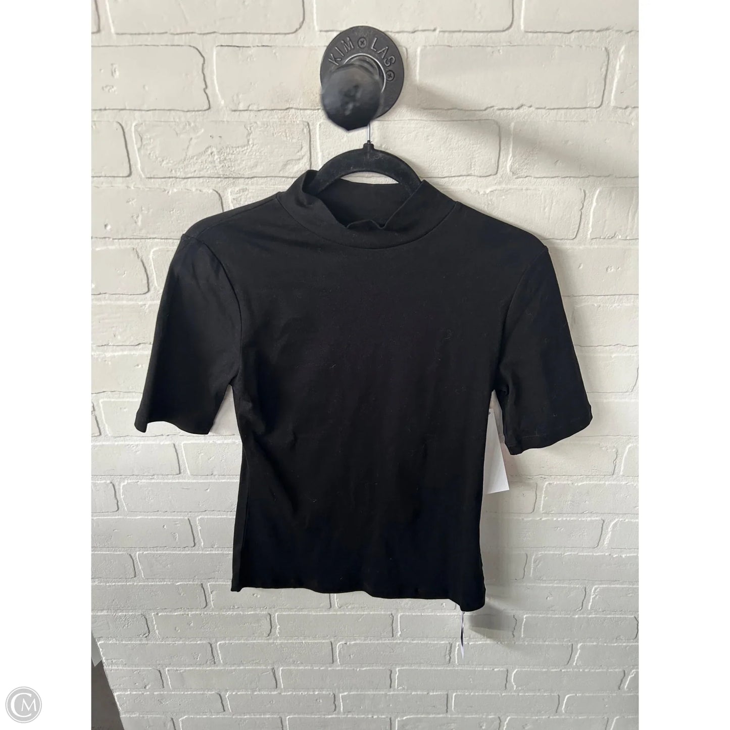 Top Short Sleeve Basic By Mangopop In Black, Size: M