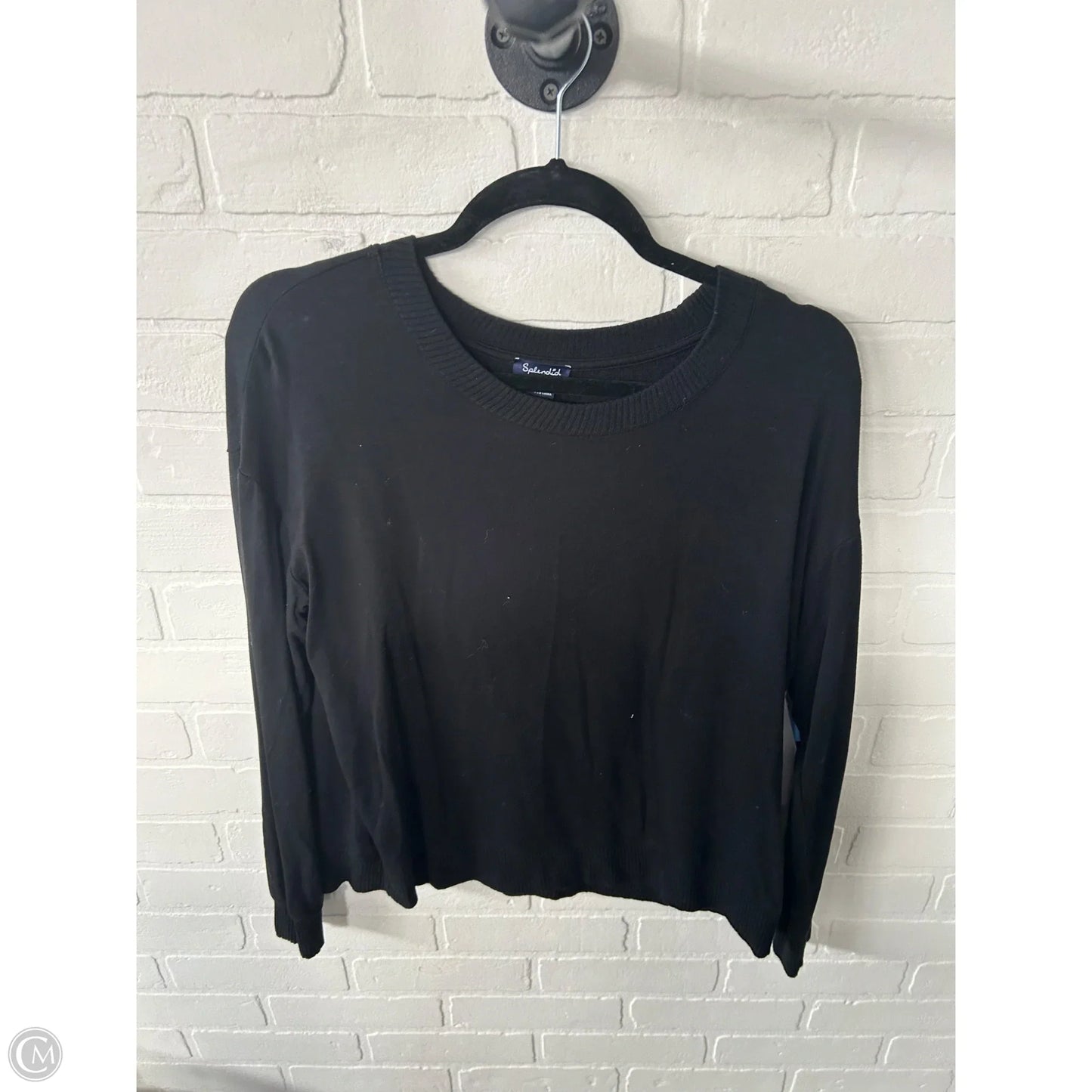 Top Long Sleeve By Splendid In Black, Size: L