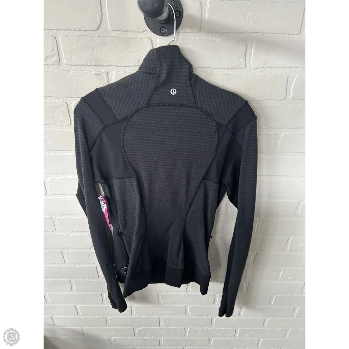 Athletic Sweatshirt Collar By Lululemon In Black & Grey, Size: S