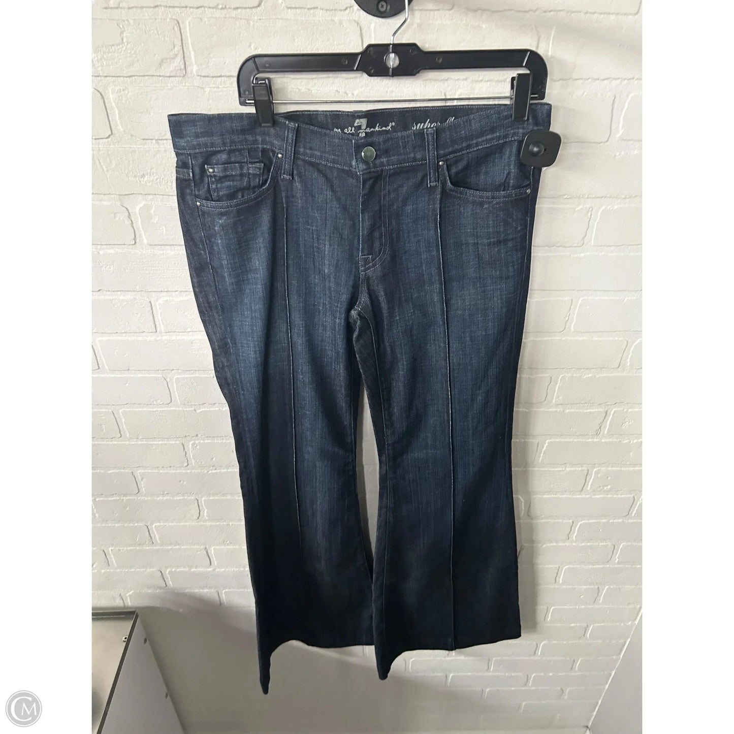 Jeans Flared By 7 For All Mankind In Blue Denim, Size: 14