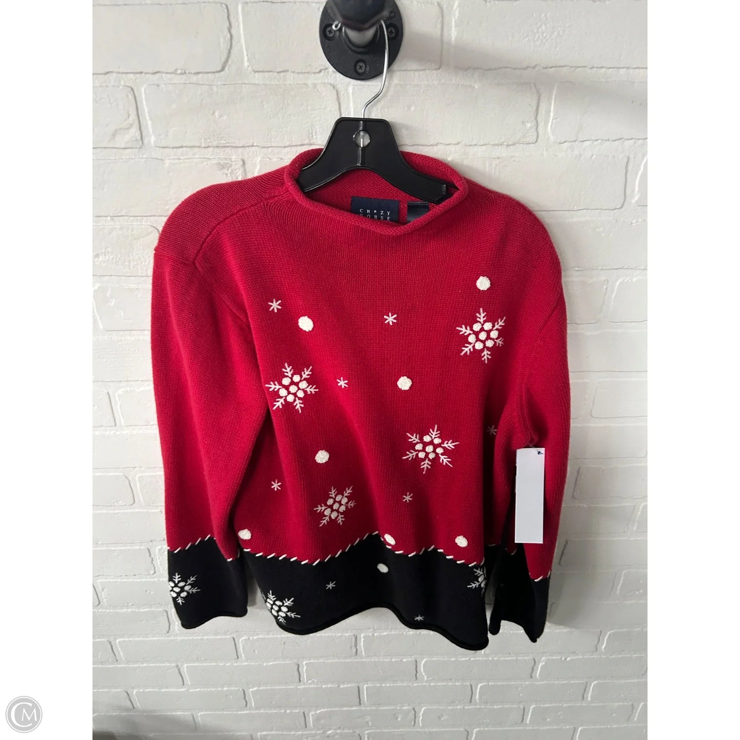 Sweater By Crazy Horse In Black & Red, Size: Xl